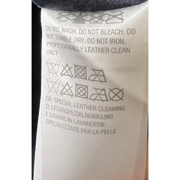 QVC Susan Graver Genuine Leather Jacket w/ Braided Trim NWOT NAVY SIZE 12 - Picture 7 of 9